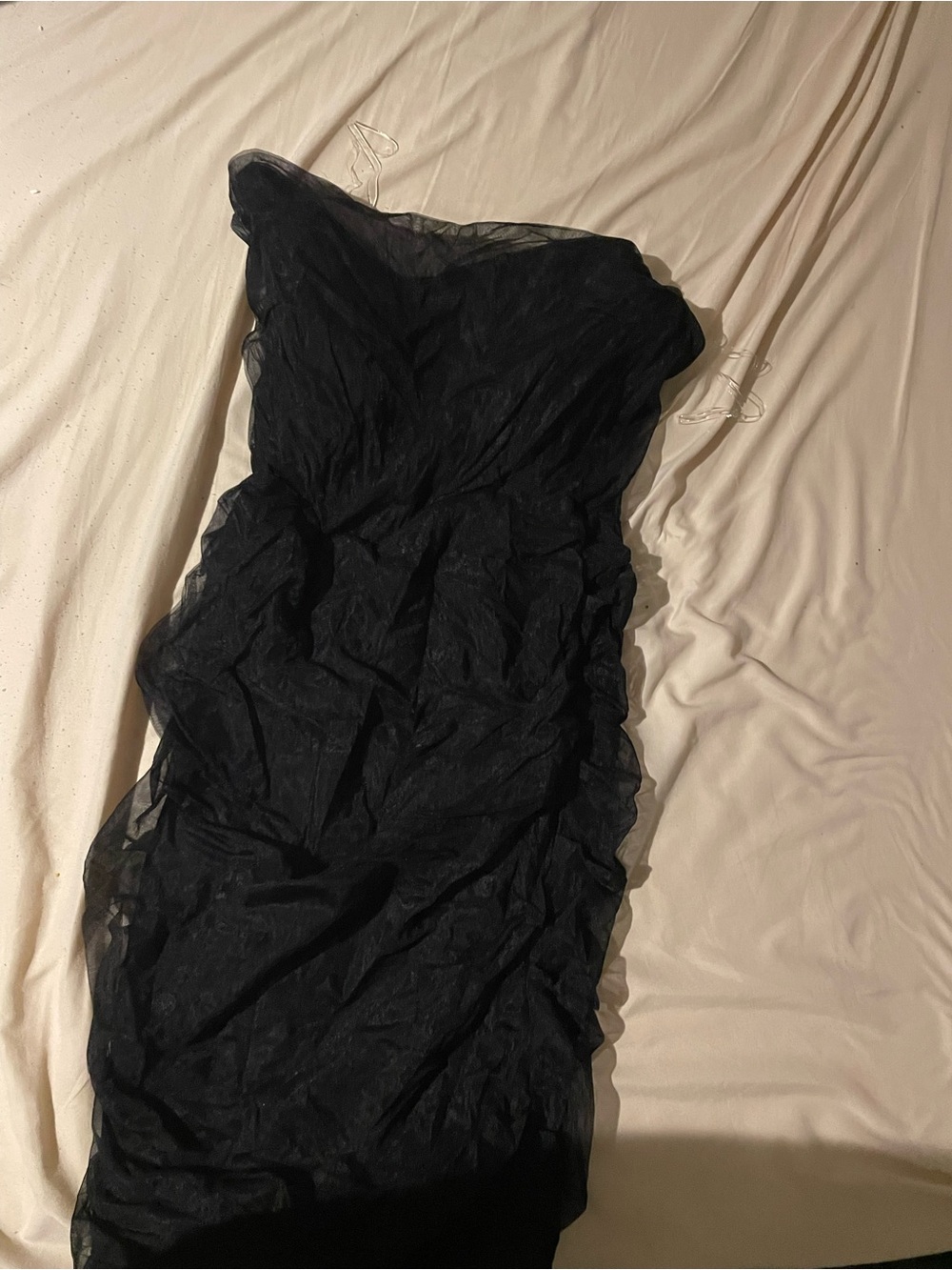 Strapless Black Evening Dress - Sleek Party Midi